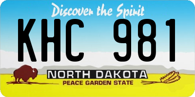 ND license plate KHC981