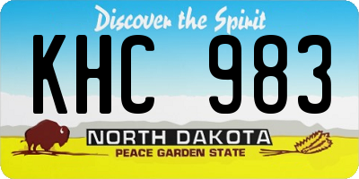 ND license plate KHC983