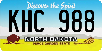 ND license plate KHC988