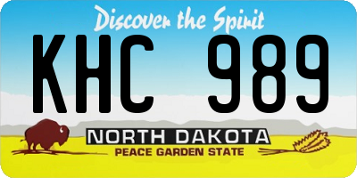 ND license plate KHC989