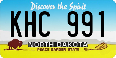 ND license plate KHC991