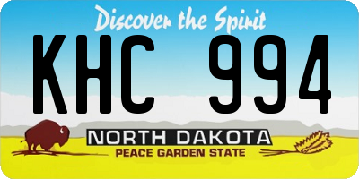 ND license plate KHC994