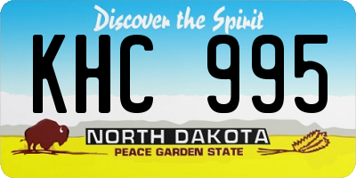 ND license plate KHC995