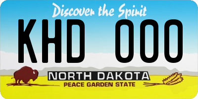 ND license plate KHD000