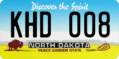 ND license plate KHD008
