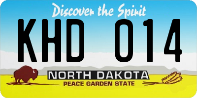 ND license plate KHD014