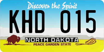 ND license plate KHD015