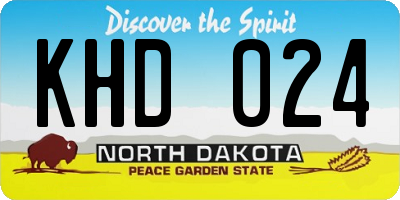 ND license plate KHD024