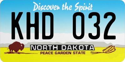 ND license plate KHD032