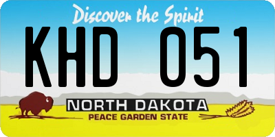 ND license plate KHD051