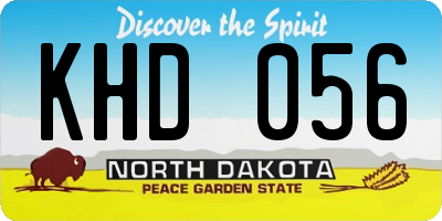 ND license plate KHD056