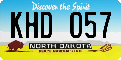 ND license plate KHD057