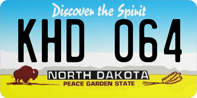 ND license plate KHD064