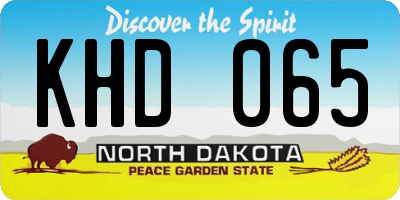 ND license plate KHD065