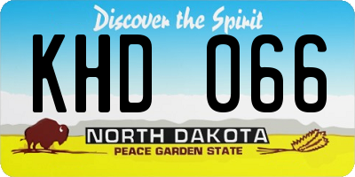 ND license plate KHD066