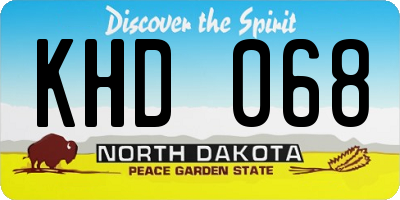 ND license plate KHD068