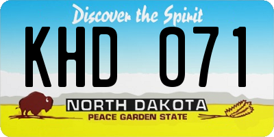 ND license plate KHD071