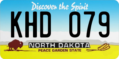ND license plate KHD079