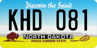 ND license plate KHD081