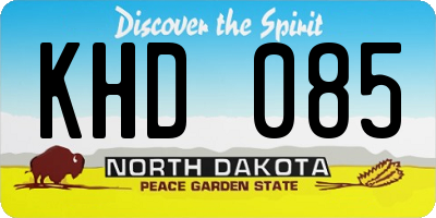 ND license plate KHD085