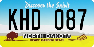 ND license plate KHD087