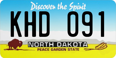 ND license plate KHD091
