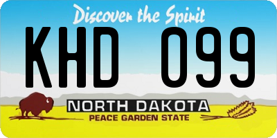 ND license plate KHD099