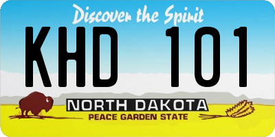 ND license plate KHD101