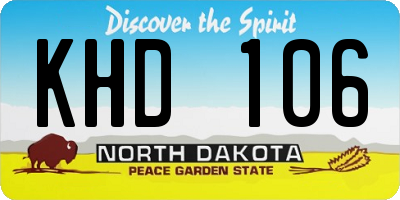 ND license plate KHD106