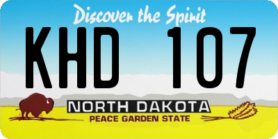 ND license plate KHD107