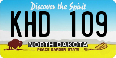 ND license plate KHD109