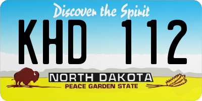 ND license plate KHD112