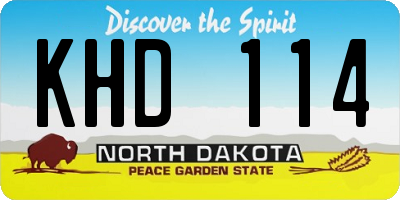 ND license plate KHD114