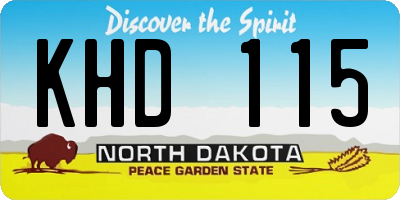 ND license plate KHD115