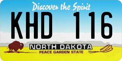 ND license plate KHD116