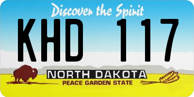ND license plate KHD117