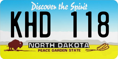 ND license plate KHD118