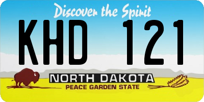 ND license plate KHD121