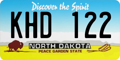ND license plate KHD122
