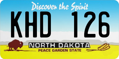 ND license plate KHD126