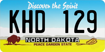 ND license plate KHD129