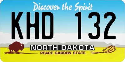 ND license plate KHD132