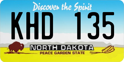 ND license plate KHD135