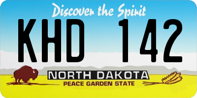 ND license plate KHD142