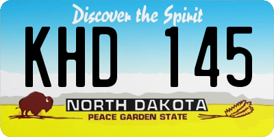 ND license plate KHD145