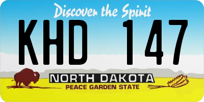 ND license plate KHD147