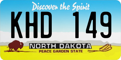 ND license plate KHD149