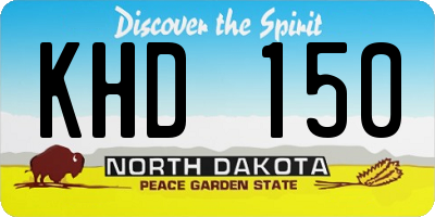 ND license plate KHD150