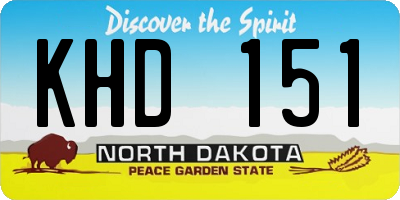 ND license plate KHD151