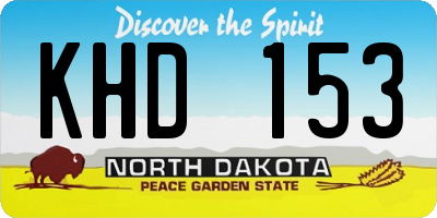 ND license plate KHD153